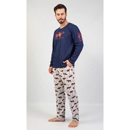 Pánské pyžamo dlouhé Papa bear - tmavě modrá