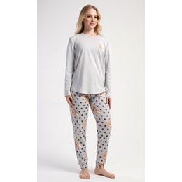 Dámské pyžamo dlouhé Poppy - šedá
