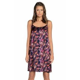 Saténová košilka Tibesti fialová květiny