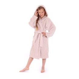 Dětský župan s kapucí Athena světle oříšková