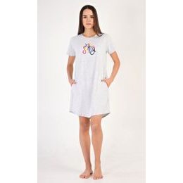 Dámské domácí šaty s krátkým rukávem Hey sunday - světle šedá