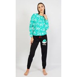 Dámské pyžamo dlouhé Santa - zelená