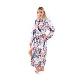 Dámský dlouhý župan s šálovým límcem Aisha Tmavé pivoňky