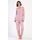 Dámské pyžamo dlouhé Méďa s polštářem - starorůžová