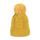 Dámská módní čepice s bambulí a perličkami žlutá