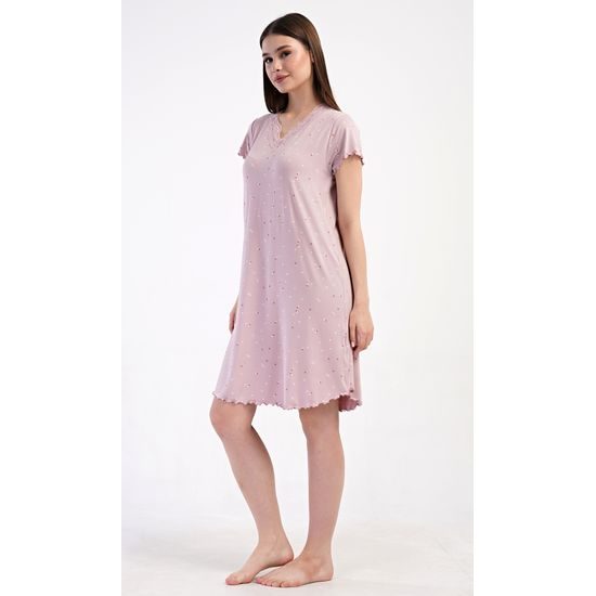 Dámská noční košile s krátkým rukávem Isabela - starorůžová