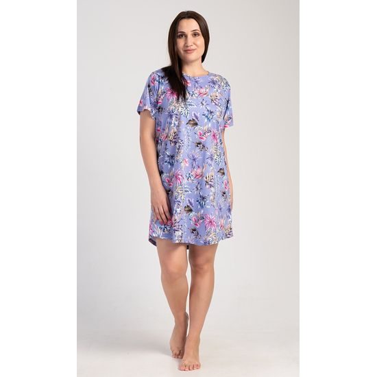 Dámská noční košile s krátkým rukávem Betty - modrošedá