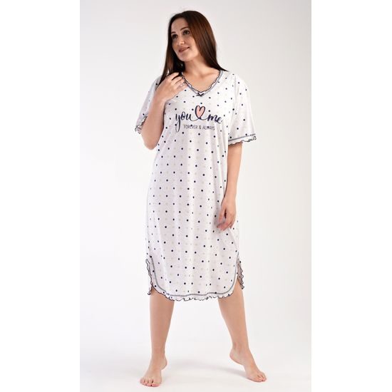 Dámská noční košile s krátkým rukávem Silvie - světle šedá