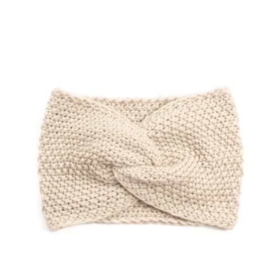 Podzimní pletená čelenka cihlová