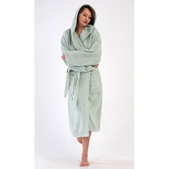 Dámský župan dlouhý s kapucí Máta - mátová