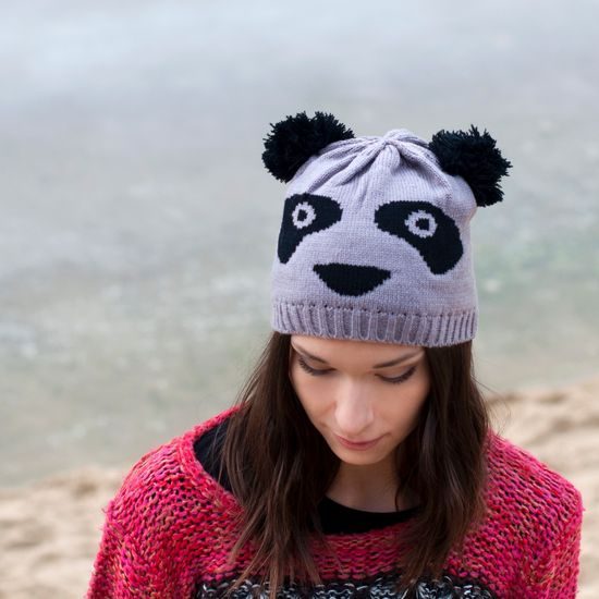 Čepice Panda - šedá