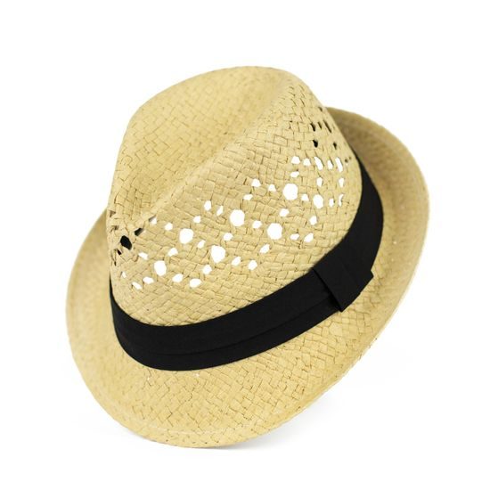 Klobouk trilby zdobený - béžový