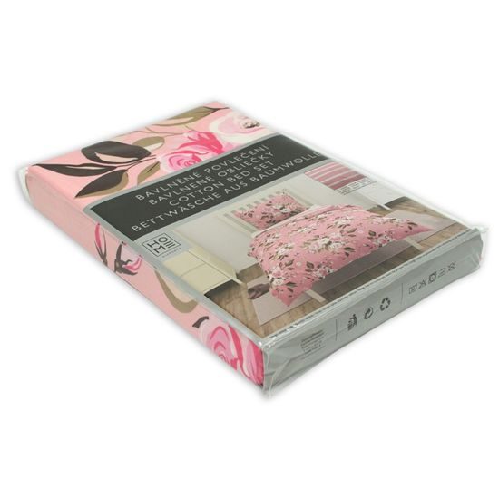 Povlečení 140x200 + 70x90 cm, dva designy, květ+proužek