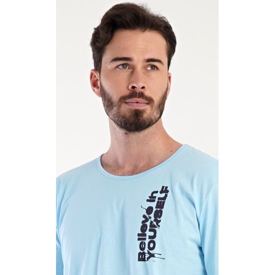 Pánské pyžamo dlouhé Henry - světle modrá