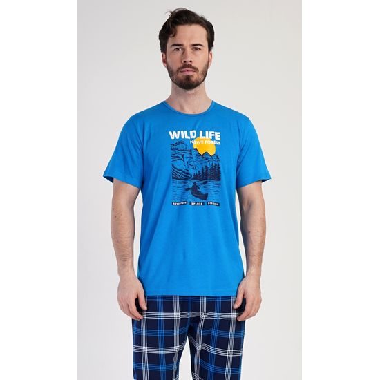 Pánské pyžamo kapri Wild life - modrá