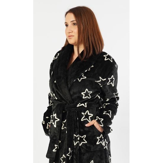 Dámský župan dlouhý Stars - černá