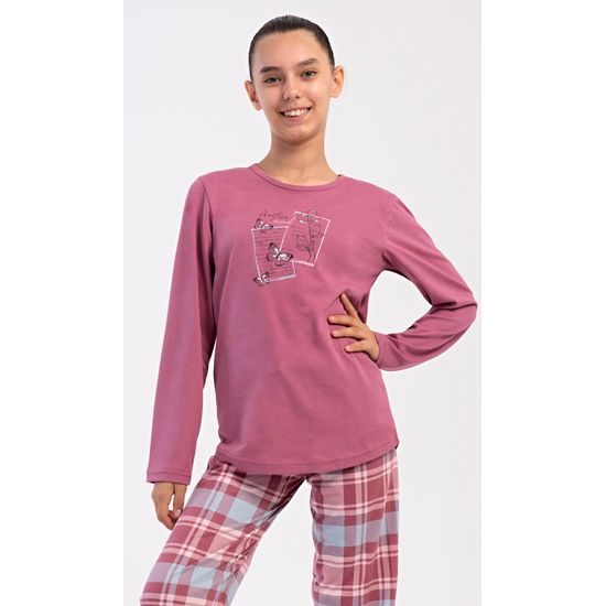 Dětské pyžamo dlouhé Charlotte - starorůžová