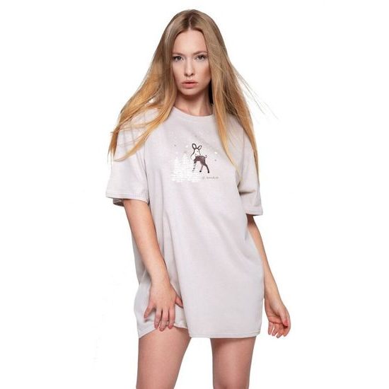 Noční košilka Deer světle hnědá