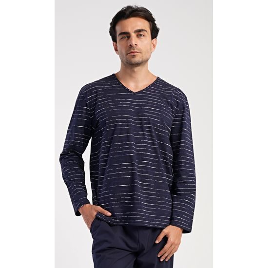 Pánské pyžamo dlouhé Bart - tmavě modrá