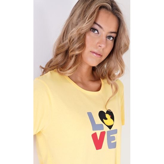 Dámské domácí šaty s krátkým rukávem Kačenka - žlutá