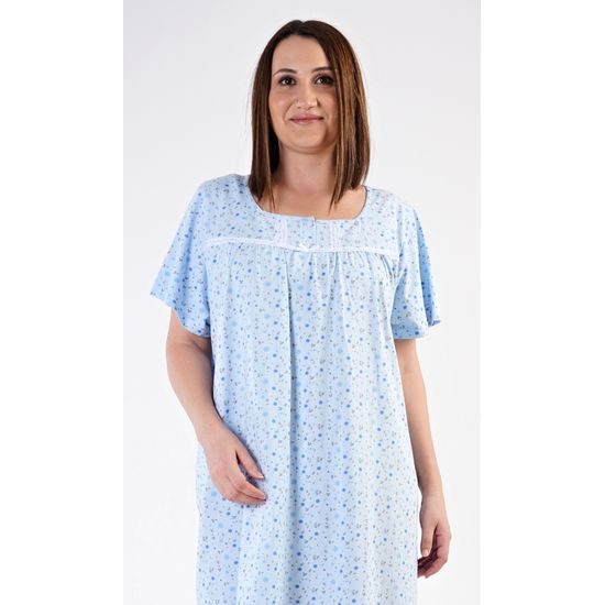 Dámská noční košile s krátkým rukávem Daniela - světle modrá