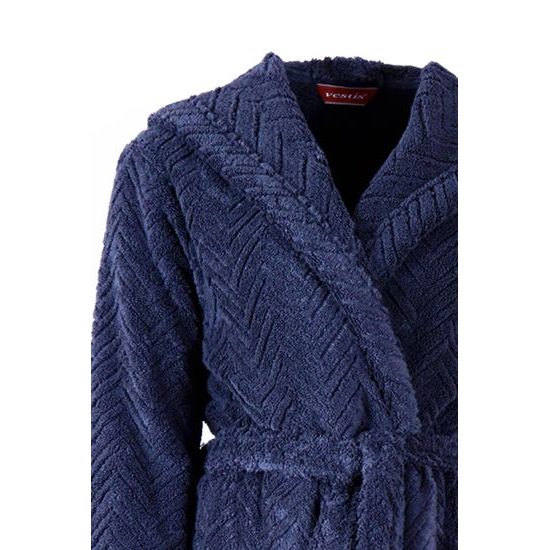 Pánský dlouhý župan s kapucí ATHENA tmavě modrá