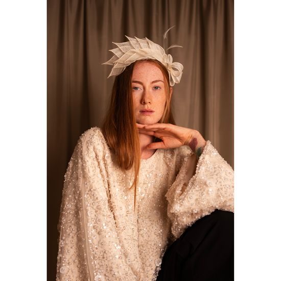 Fascinátor - špinavě růžová