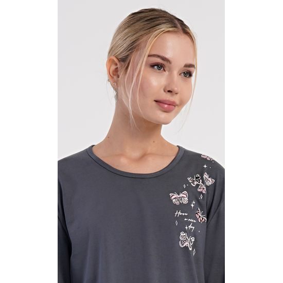 Dámské pyžamo dlouhé Lucia - tmavě šedá