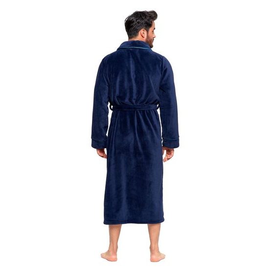 Hřejivý pánský župan Narvik modrý dlouhý