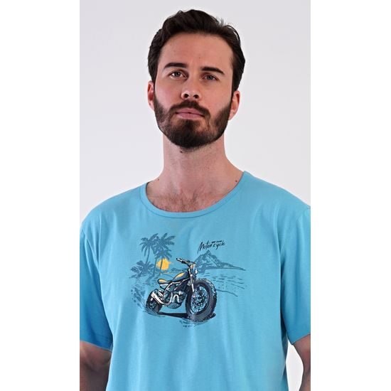 Pánské pyžamo šortky Pavel - tmavě tyrkysová