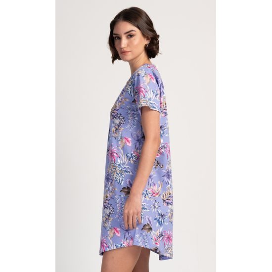 Dámská noční košile s krátkým rukávem Alžběta - modrošedá