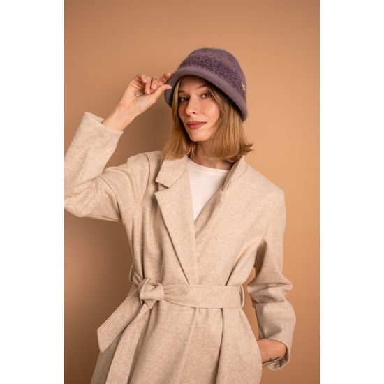 Slušivý baret - levandulový