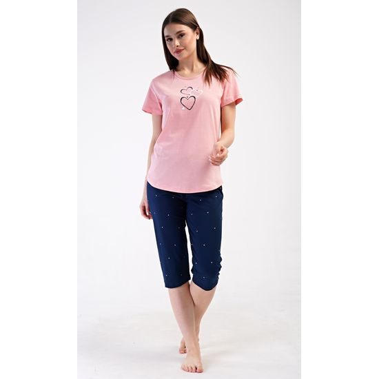 Dámské pyžamo kapri Srdce - lososová