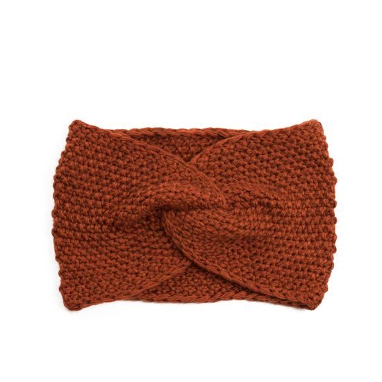 Podzimní pletená čelenka světle béžová