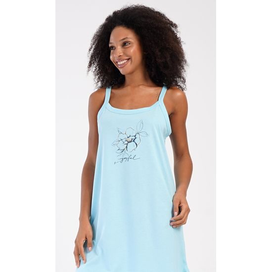 Dámská noční košile na ramínka Adriana - světle modrá