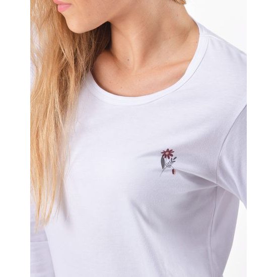 Dámské pyžamo dlouhé dámské, šité, s potiskem 19167 - bílá šedohnědá