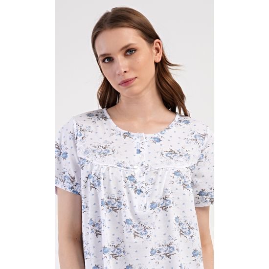 Dámská noční košile s krátkým rukávem Julie - modrá