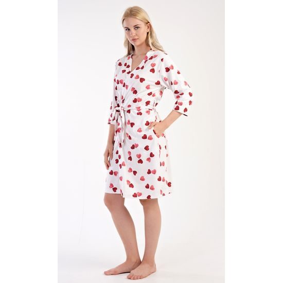 Dámský župan krátký Valentýna - jahodová