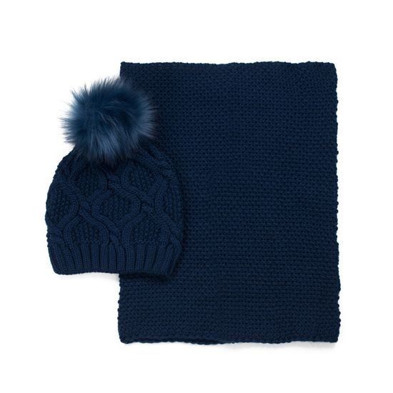 Sada čepice+šála béžovošedá