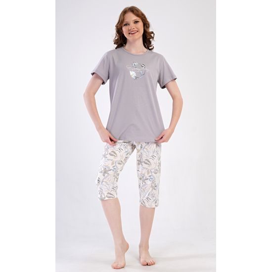Dámské pyžamo kapri Alex - šedá