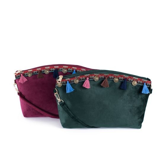 Boho taštička zelená