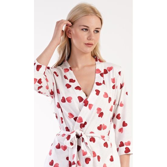 Dámský župan krátký Valentýna - jahodová