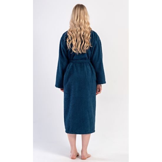 Dámský župan dlouhý se šálovým límcem Karolína - petrolejová