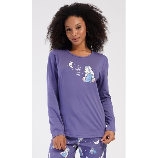 Dámské pyžamo dlouhé Good night - modrošedá