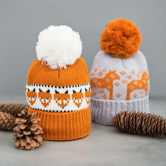 Čepice Little horses oranžová