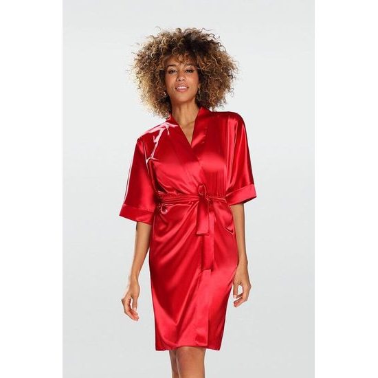 Saténový župan 100 červený