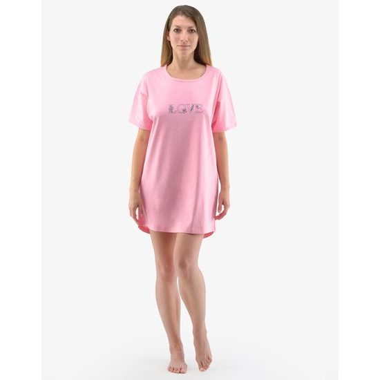 Dámské maxitriko noční košile krátký rukáv 19136P - magnolie petrolejová