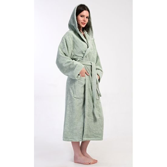 Dámský župan dlouhý s kapucí Lesní víla - khaki