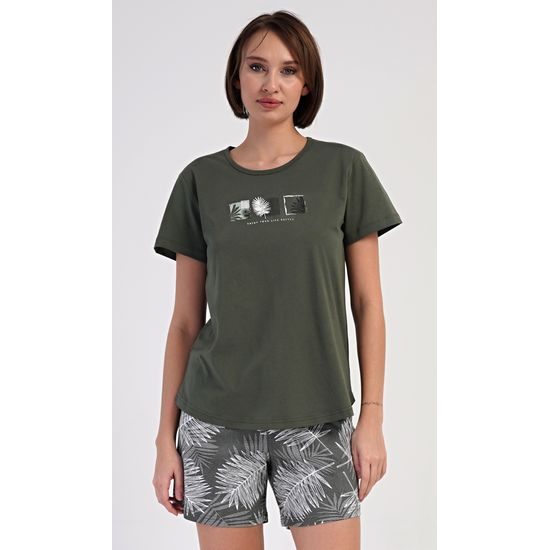 Dámské pyžamo šortky Barbora - khaki