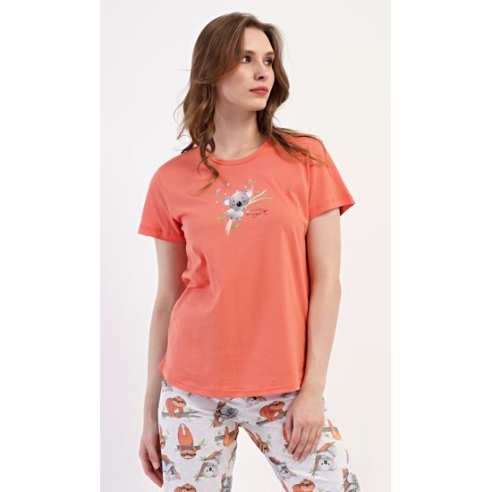 Dámské pyžamo kapri Koala - oranžová